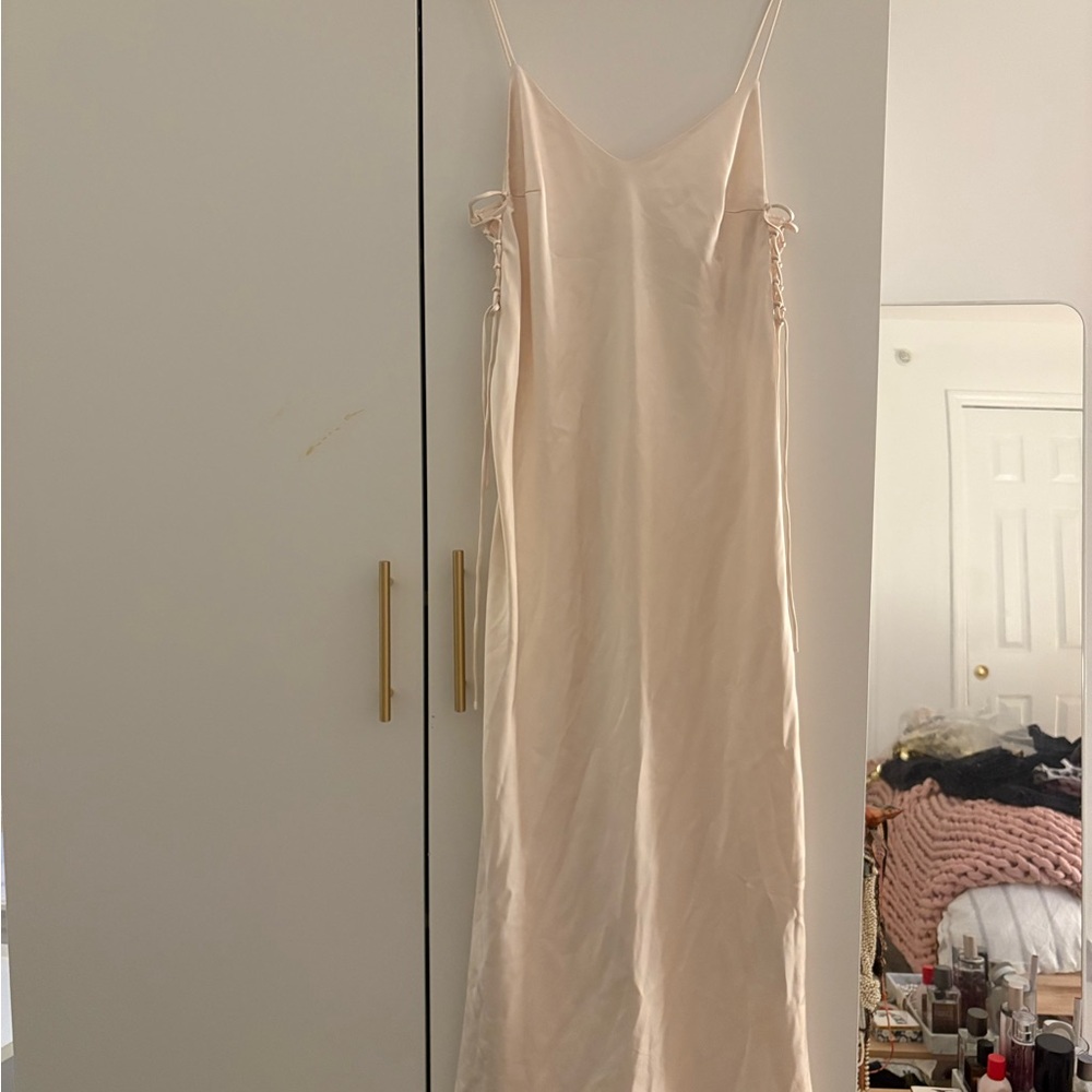 NEW NWT Zara Cream Slip Dress - Picture 3 of 7